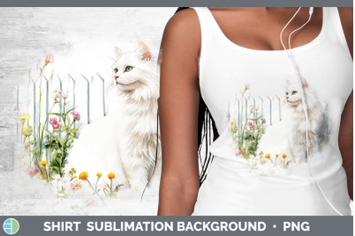Angora Shirt Fence Cats Sublimation Background Designs