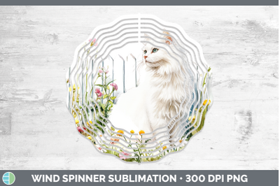Angora Wind Spinner Fence Cats Sublimation Spinner Designs