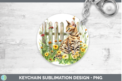 Bengal Keychain Fence Cats Sublimation Keyring Designs