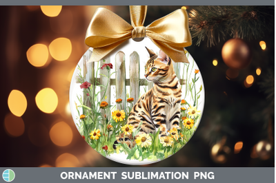 Bengal Ornament Fence Cats Sublimation Bauble Designs