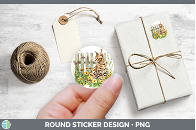 Fence Cats Bengal Stickers | Round Labels Designs