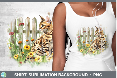Bengal Shirt Fence Cats Sublimation Background Designs