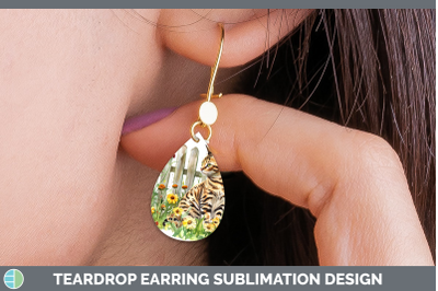 Bengal Teardrop Earrings Fence Cats Sublimation Earrings Des