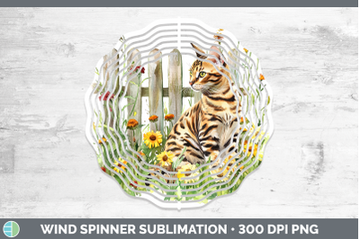 Bengal Wind Spinner Fence Cats Sublimation Spinner Designs