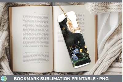 Black Bookmark Fence Cats Sublimation Printable Designs