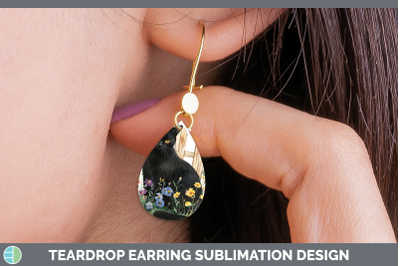 Black Teardrop Earrings Fence Cats Sublimation Earrings Desi