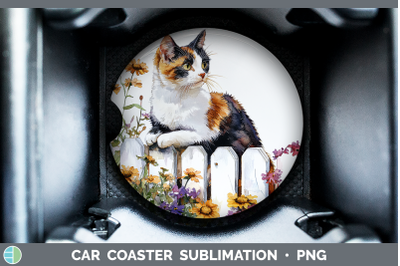 Calico Car Coaster Fence Cats Sublimation Drink Mat Designs
