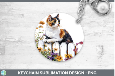 Calico Keychain Fence Cats Sublimation Keyring Designs