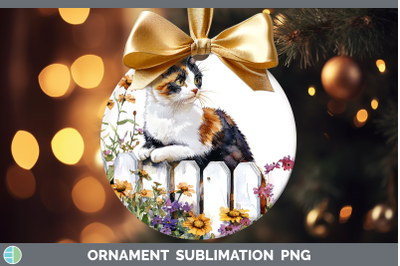 Calico Ornament Fence Cats Sublimation Bauble Designs