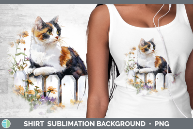 Calico Shirt Fence Cats Sublimation Background Designs