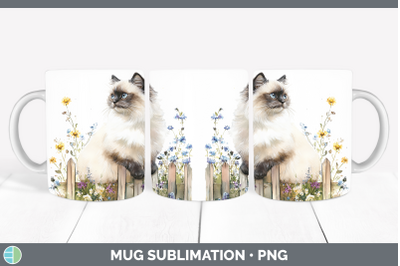Himalayan Mug Wrap Fence Cats Sublimation Coffee Cup Designs