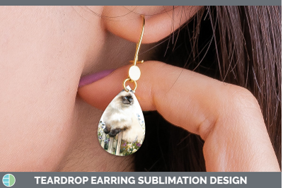 Himalayan Teardrop Earrings Fence Cats Sublimation Earrings