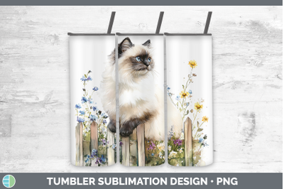 Himalayan Tumbler Fence Cats Sublimation 20 oz Skinny Tumble