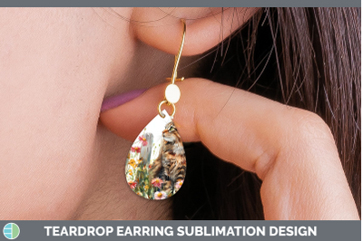 Maine Coon Teardrop Earrings Fence Cats Sublimation Earrings