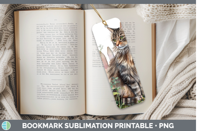 Norwegian Forest Bookmark Fence Cats Sublimation Printable D
