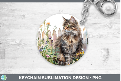 Norwegian Forest Keychain Fence Cats Sublimation Keyring Des
