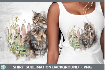 Norwegian Forest Shirt Fence Cats Sublimation Background Des