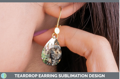 Norwegian Forest Teardrop Earrings Fence Cats Sublimation Ea