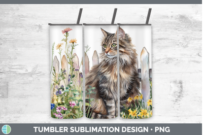 Norwegian Forest Tumbler Fence Cats Sublimation 20 oz Skinny