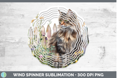 Norwegian Forest Wind Spinner Fence Cats Sublimation Spinner