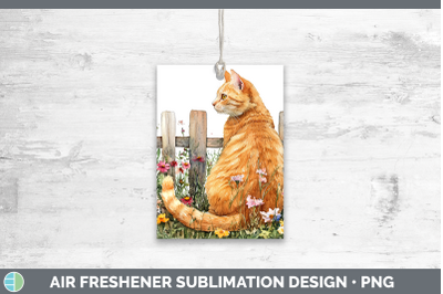 Orange Air Freshener Fence Cats Sublimation Car Scent Design