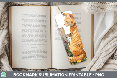 Orange Bookmark Fence Cats Sublimation Printable Designs