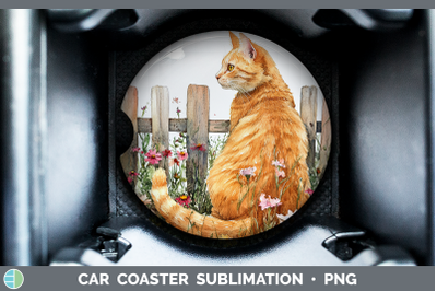Orange Car Coaster Fence Cats Sublimation Drink Mat Designs