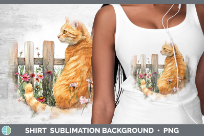 Orange Shirt Fence Cats Sublimation Background Designs