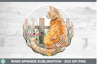Orange Wind Spinner Fence Cats Sublimation Spinner Designs