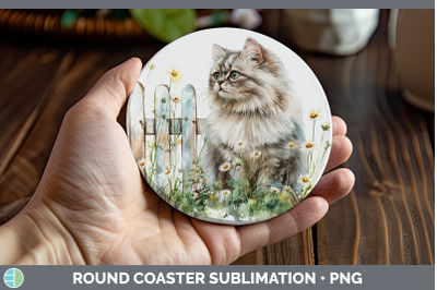 Persian Round Coaster Fence Cats Sublimation Coaster Designs