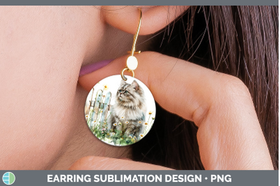 Persian Round Earrings Fence Cats Sublimation Earrings Desig
