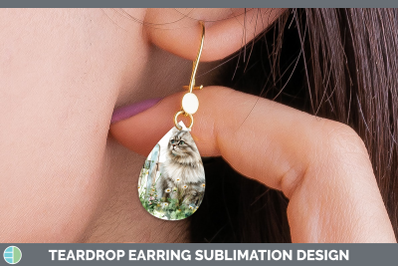 Persian Teardrop Earrings Fence Cats Sublimation Earrings De