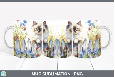 Ragdoll Mug Wrap Fence Cats Sublimation Coffee Cup Designs
