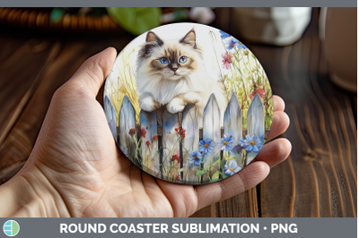Ragdoll Round Coaster Fence Cats Sublimation Coaster Designs