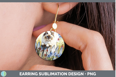 Ragdoll Round Earrings Fence Cats Sublimation Earrings Desig