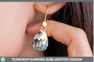 Ragdoll Teardrop Earrings Fence Cats Sublimation Earrings De