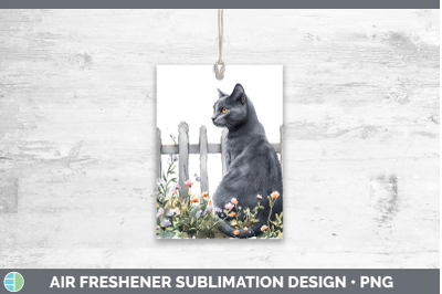 Russian Blue Air Freshener Fence Cats Sublimation Car Scent