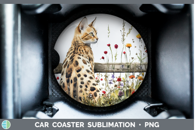 Savannah Car Coaster Fence Cats Sublimation Drink Mat Design