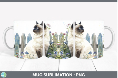 Birman Mug Wrap Fence Cats Sublimation Coffee Cup Designs