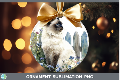 Birman Ornament Fence Cats Sublimation Bauble Designs