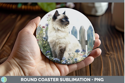 Birman Round Coaster Fence Cats Sublimation Coaster Designs