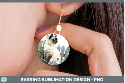 Birman Round Earrings Fence Cats Sublimation Earrings Design