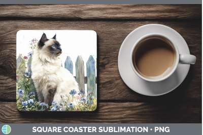Birman Square Coaster Fence Cats Sublimation Drink Mat Desig