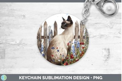 Siamese Keychain Fence Cats Sublimation Keyring Designs