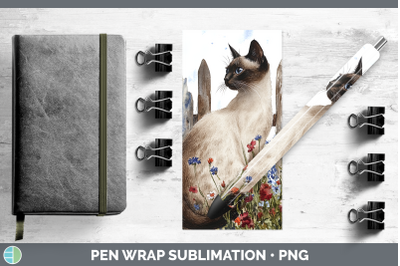 Siamese Pen Wrap Fence Cats Sublimation Pen Designs