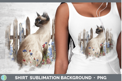 Siamese Shirt Fence Cats Sublimation Background Designs