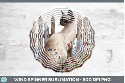 Siamese Wind Spinner Fence Cats Sublimation Spinner Designs