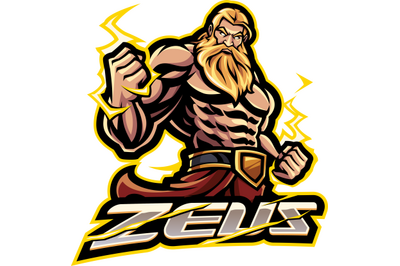 Zeus god esport mascot logo design