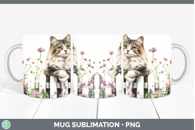 Siberian Mug Wrap Fence Cats Sublimation Coffee Cup Designs