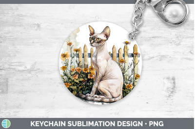 Sphynx Keychain Fence Cats Sublimation Keyring Designs